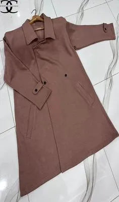 Trendy Brown Fleece Overcoat - 1 Pc Women's Stitched Cozy Wear