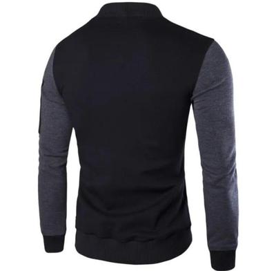 Men's Polyester Plain Jacket - 1 Pc in Black or Grey