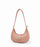 Girl's PU Leather Plain Shoulder Bag Moon shape bag
